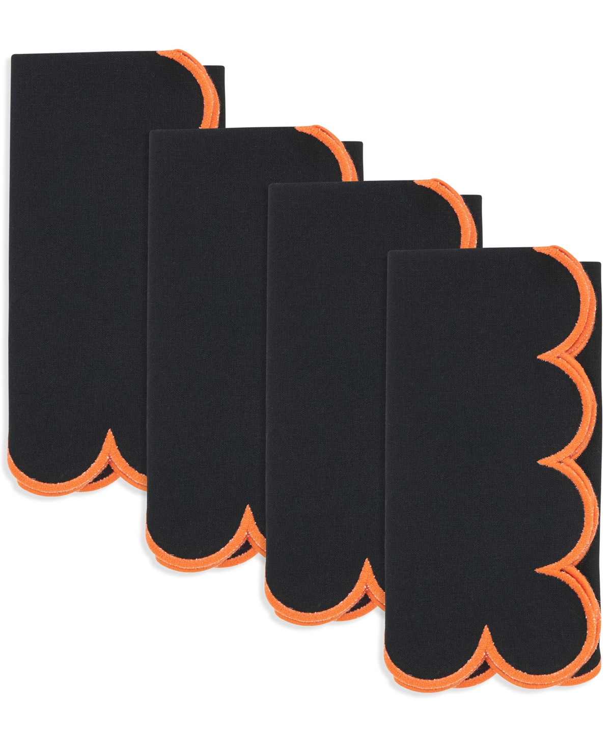 Saro Lifestyle Sweet Edge Scalloped Napkin, Set of 4