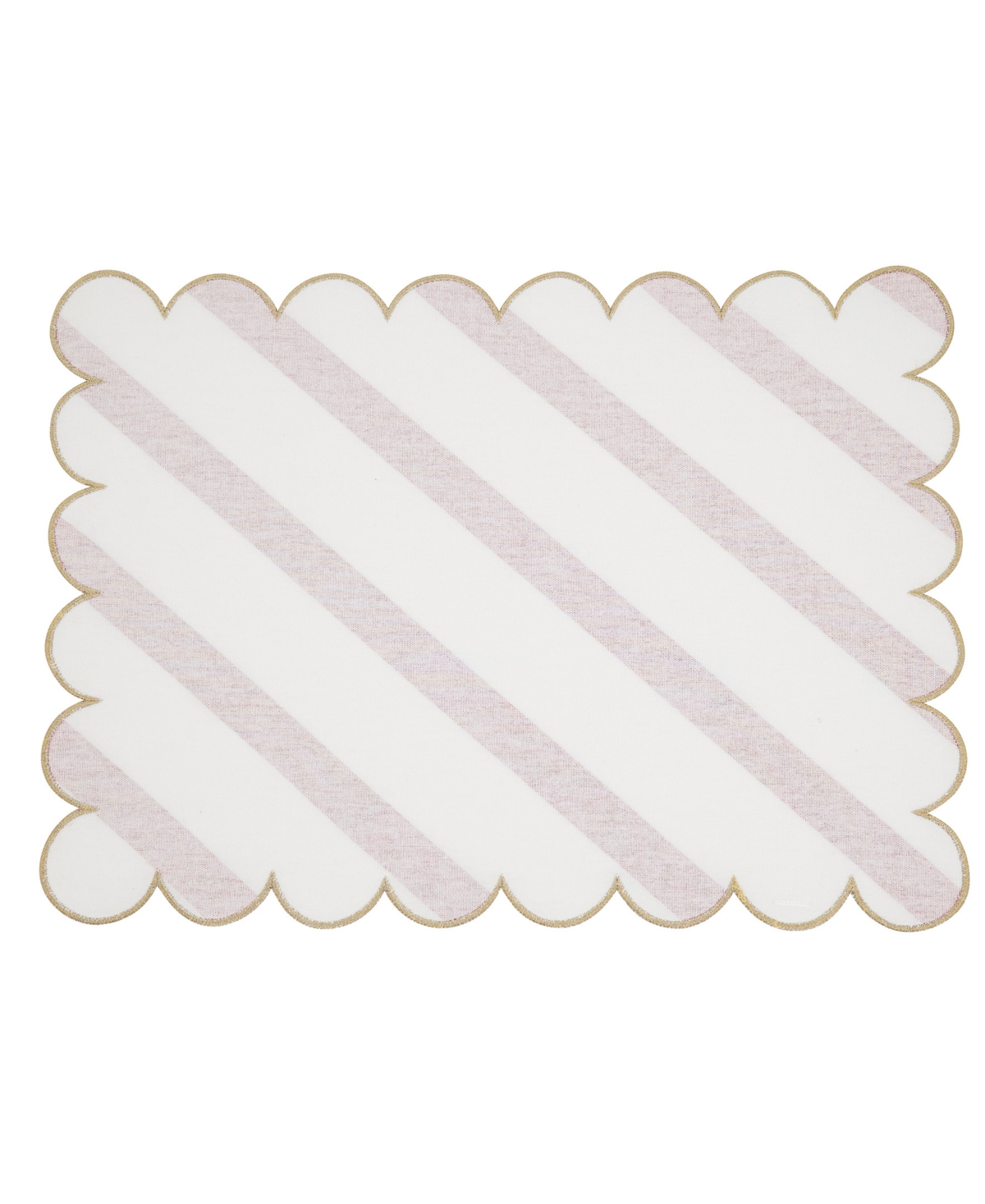 Saro Lifestyle Eco Scallop Border Placemat, Set Of 4 In Gold