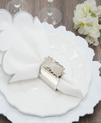 Spun Shine Hammered Napkin Ring, Set of 4