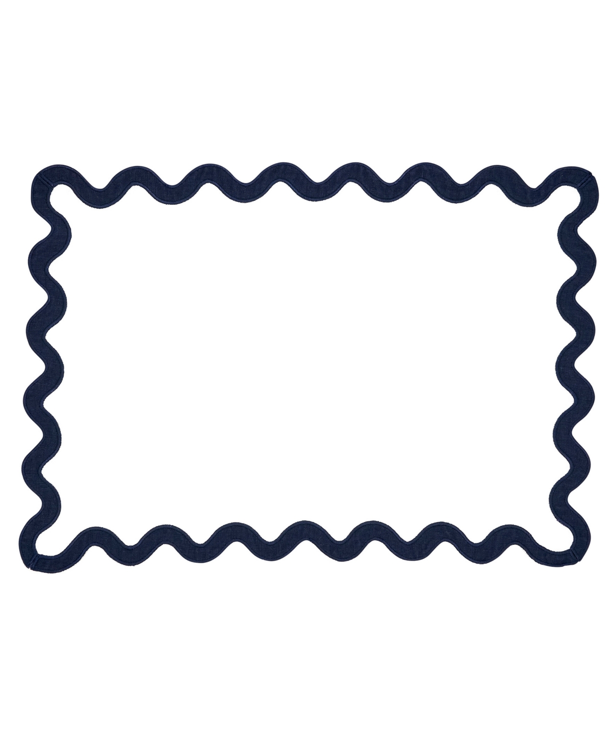 Saro Lifestyle Linen Eco Scallop Border Placemat, Set of 4