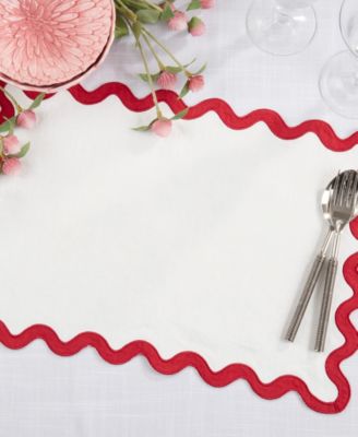 Linen Eco Scallop Border Placemat, Set of 4