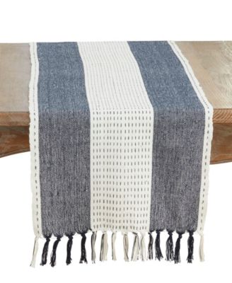 Stitched Banded Table Runner, 16" x 72"