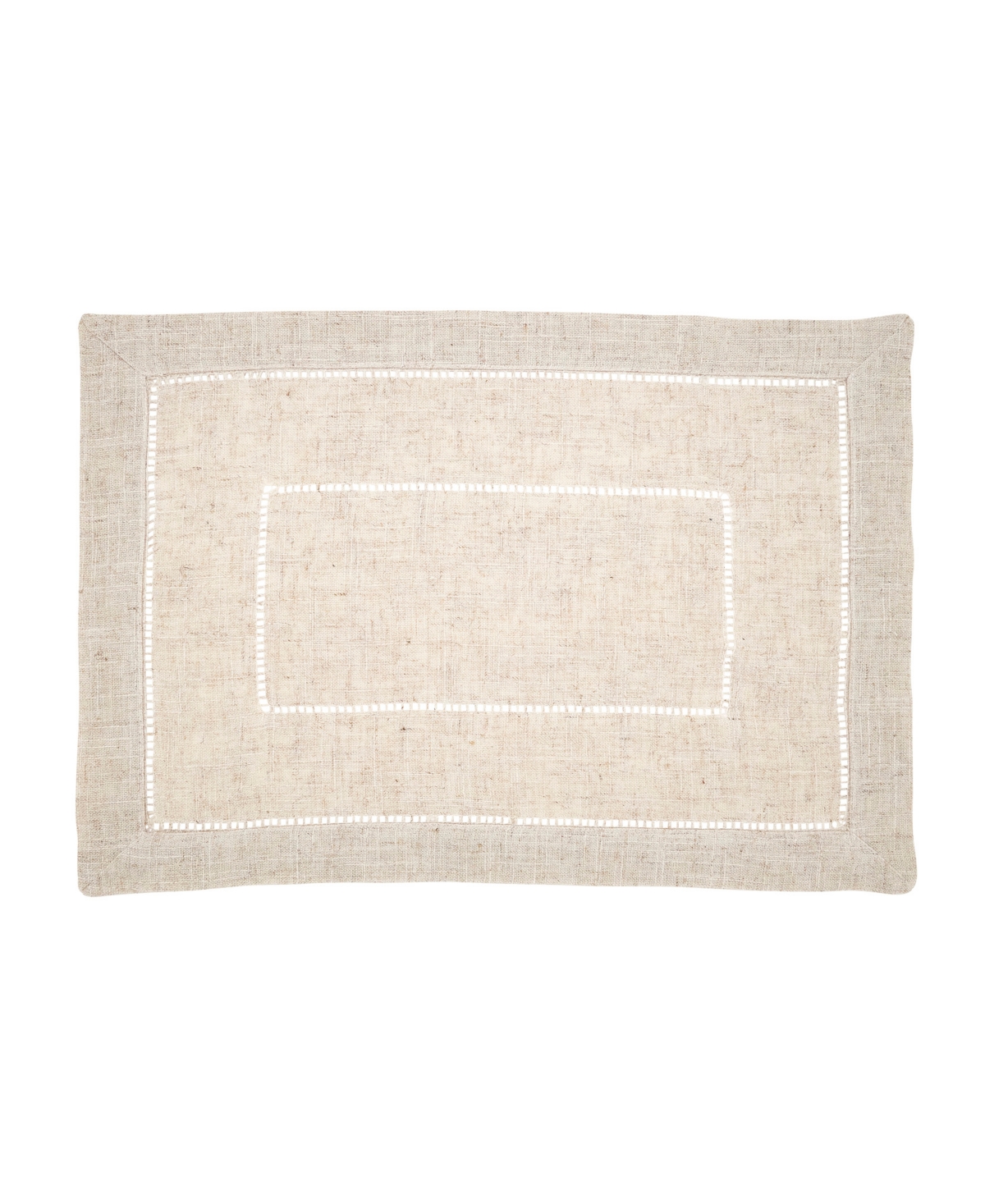 Saro Lifestyle Linen Blend Toscana Double Hemstitched Placemat, Set of 12