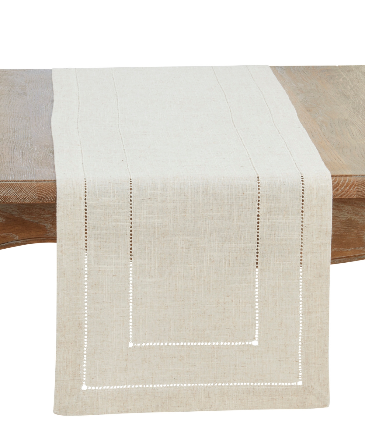 Saro Lifestyle Linen Blend Toscana Double Hemstitched Table Runner