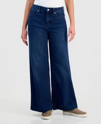 Petite High-Rise Wide-Leg Tummy-Control Jeans, Macy's Exclusive 