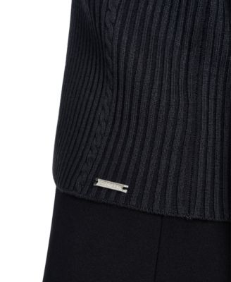 Women's Mock Neck Cap Sleeve Sweater