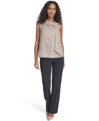 Women's Textured Tie Neck Top