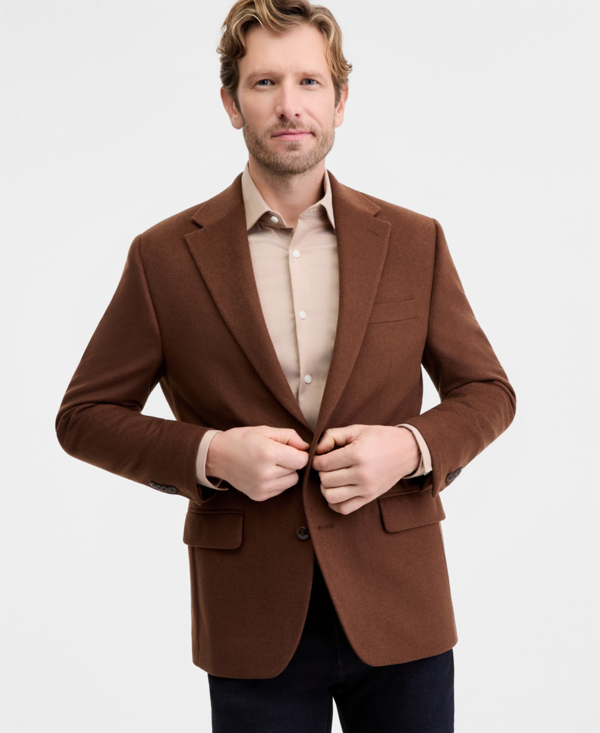 Michael Kors Men's Classic-Fit Wool Blend Luxury Sport Coat - Vicuna