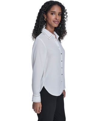 Women's Decorated Button-Down Top