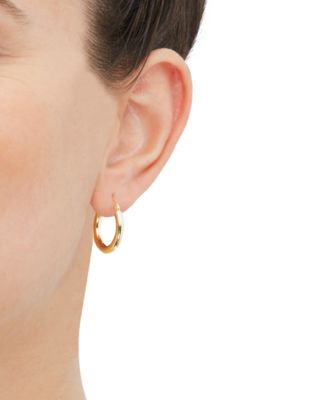 Polished Tube Hoop Earrings in 14k Yellow Gold