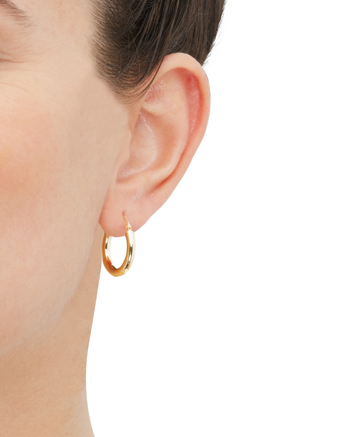 Macy's Polished Tube Hoop Earrings in 14K Yellow Gold