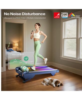 CyberPad for Home, 14% Max Incline Underdesk Walking Pad, Extended Walking Surface, Quiet Brushless Motor, App Controlled, LED Lighting 