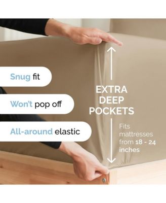 Extra Deep Pocket 18 - 24 Inch Microfiber Fitted Sheet - King