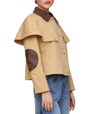 Women's Cropped Cape Trench Coat