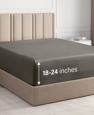 Extra Deep Pocket 18 - 24 Inch Microfiber Fitted Sheet - King