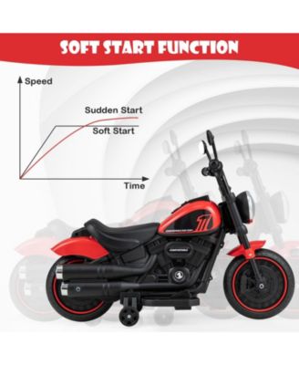 Kids Electric Motorcycle with Training Wheels and LED Headlights