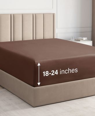 Extra Deep Pocket 18 - 24 Inch Microfiber Fitted Sheet - California King