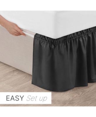 Ruffled Elastic Wrap Around Bedskirt 15 Inch Drop - Queen