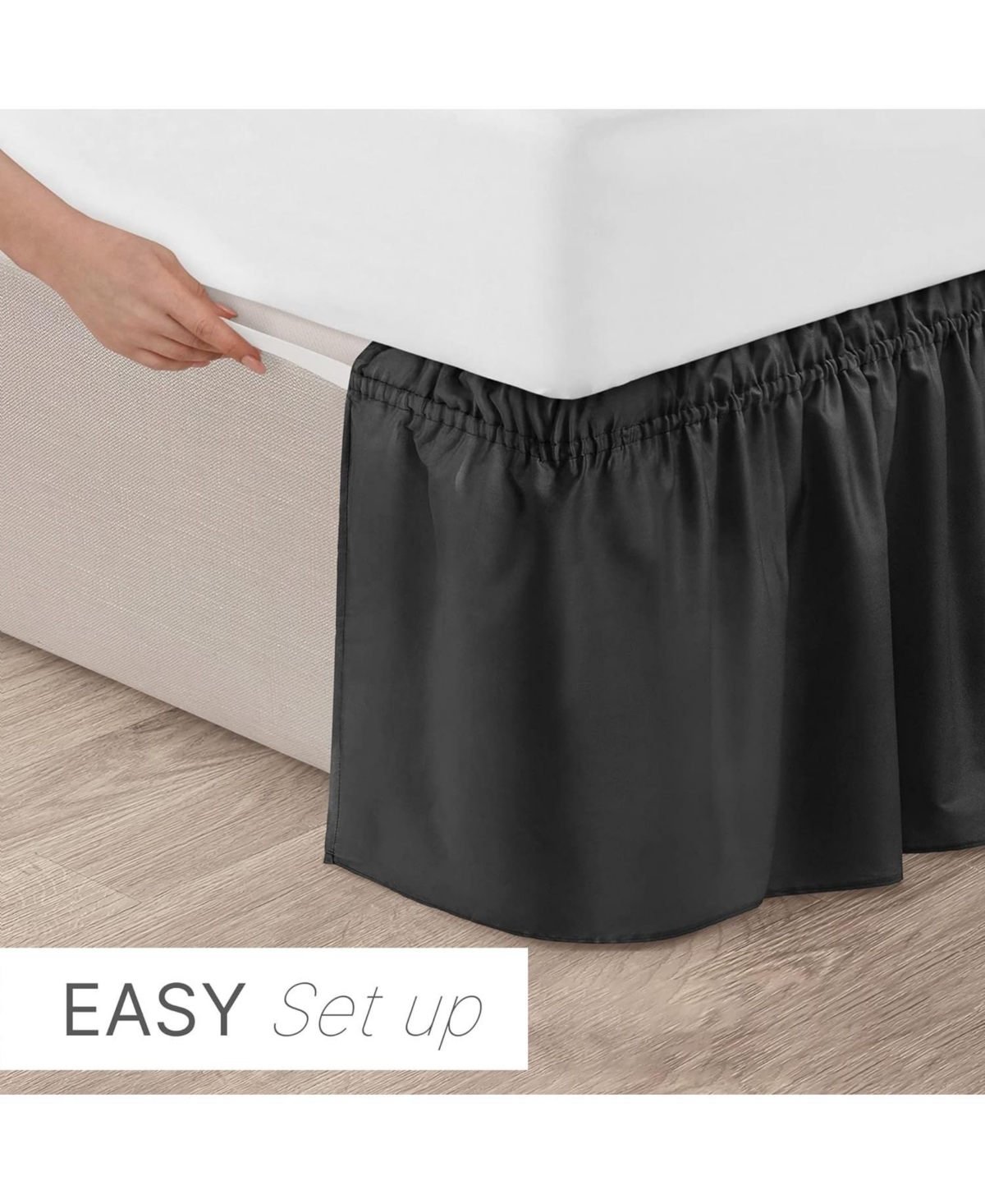 Cgk Unlimited Ruffled Elastic Wrap Around Bedskirt 15 Inch Drop