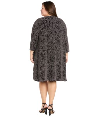 Plus Size Glitter Pull-On Jacket Dress