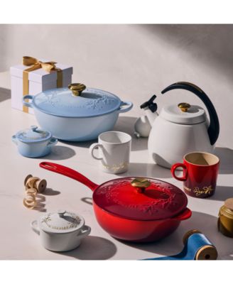 Holly Collection Enameled Cast Iron 2.25-Quart Traditional Saucier with Lid