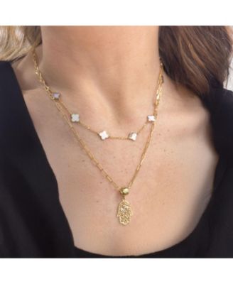 Gold Lace Hamsa Charm 14K Gold