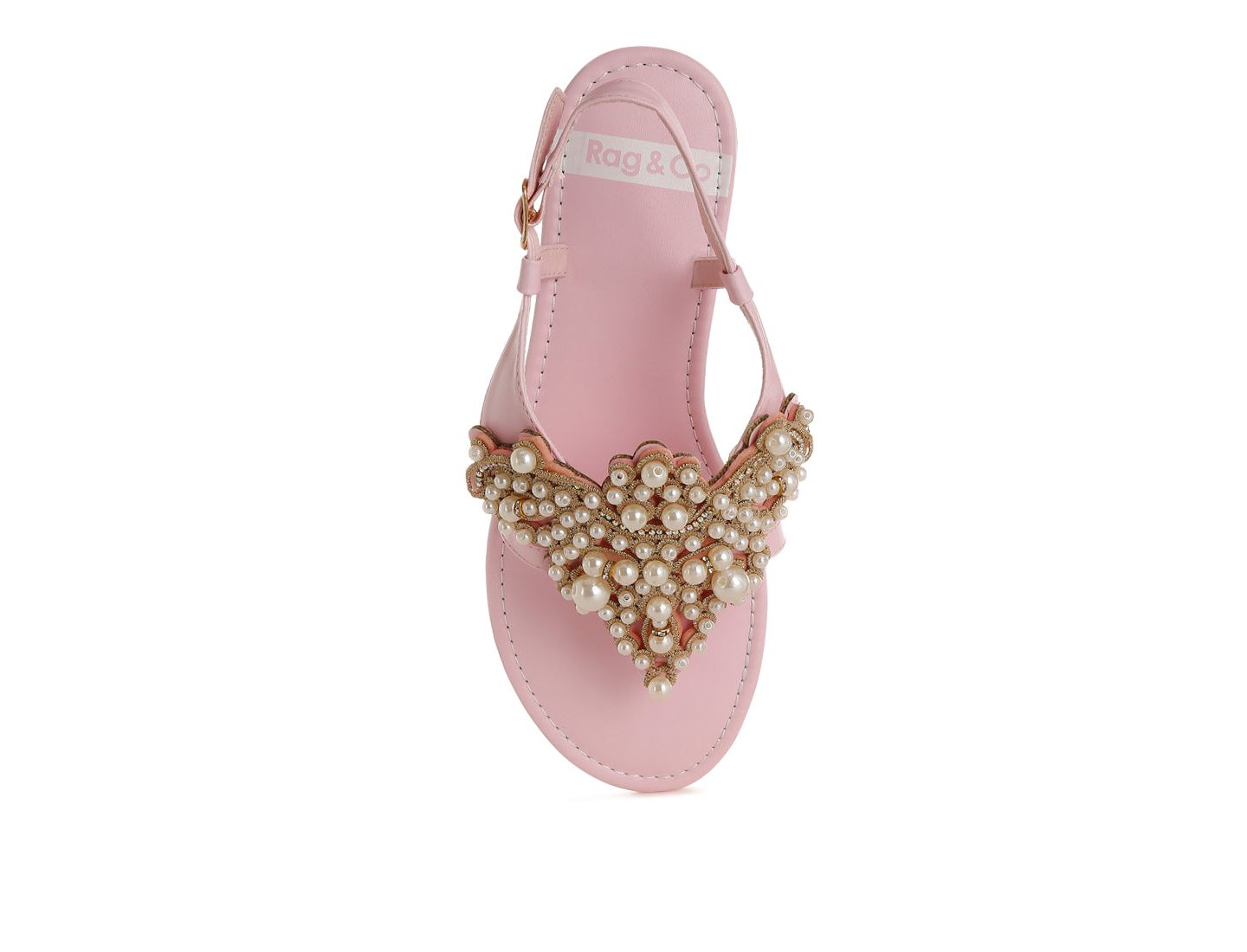 Женские балетки Rag & Co Nayasa Pn Buckle Pearls Flats, цвет: Розовый — фото 7