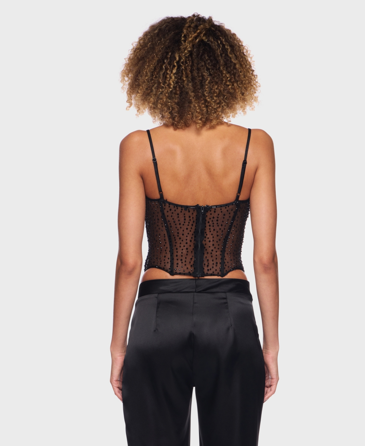 Alex & Sophia Women's Cowl Neck Corset Top In Black