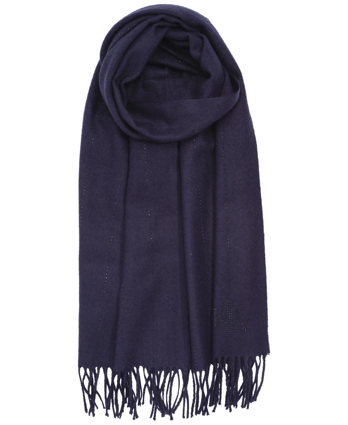Ralph Lauren Shine Pinstripe Scarf In Blue