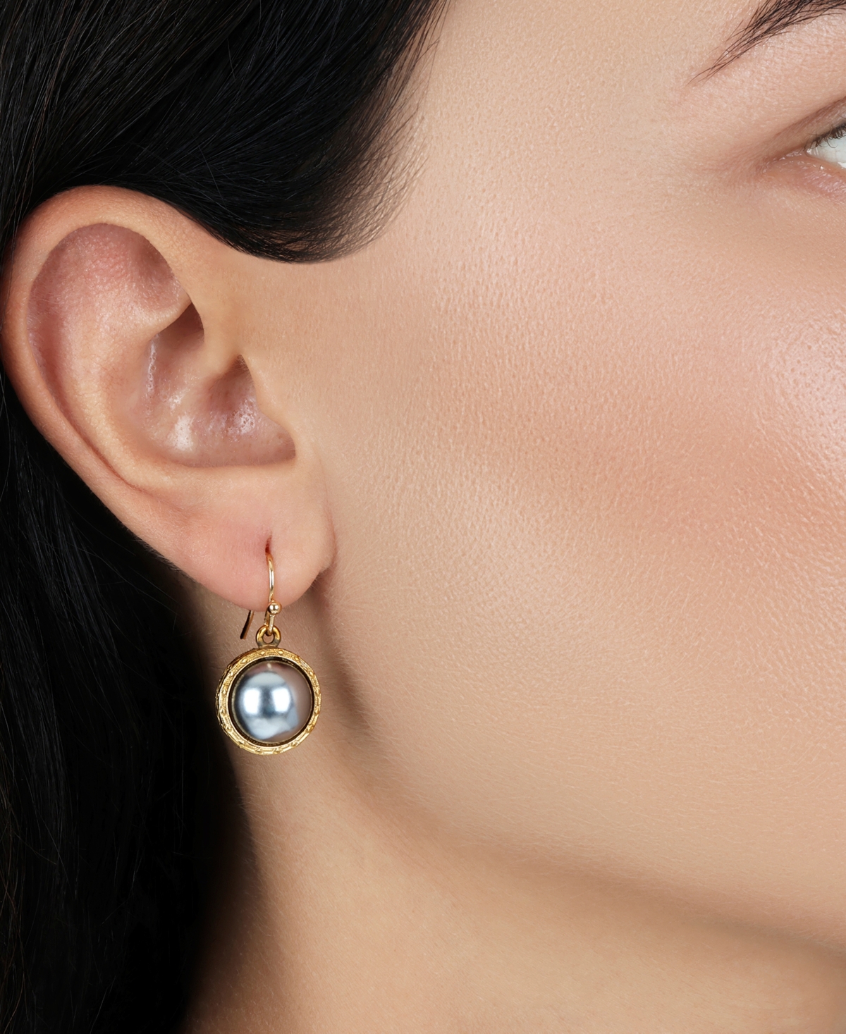 2028 Round Color Stone Wire Earrings