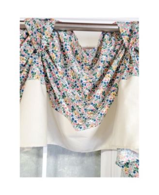 3" Rod Pocket High Quality Fabric Banded Petite Flower 3-S Victory Swag for Windows 54" x 15" Multi