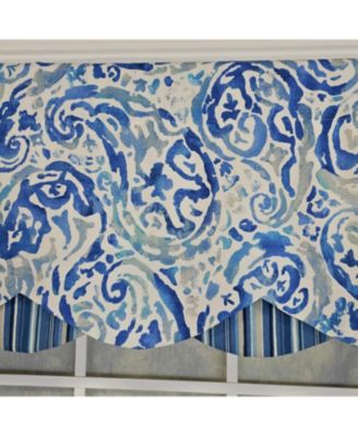 100% Cotton Mystify Petticoat  Fully lined Windows Rod Pocket Valance 50" x 15"  Blue