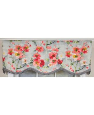 100% Cotton Prosperity Provance  Fully lined Windows Rod Pocket Valance 50" x 15"  Gray