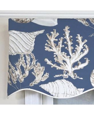 100% Cotton Seascape Provance  Fully lined Windows Rod Pocket Valance 50" x 15"  Blue