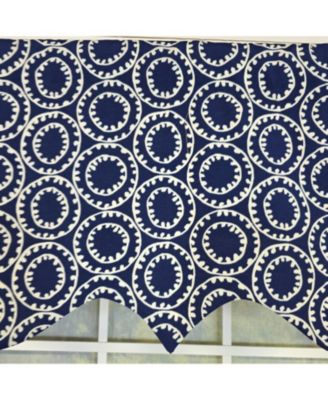100% Cotton Orbit Regal  Fully lined Windows Rod Pocket Valance 50" x 17"  Navy