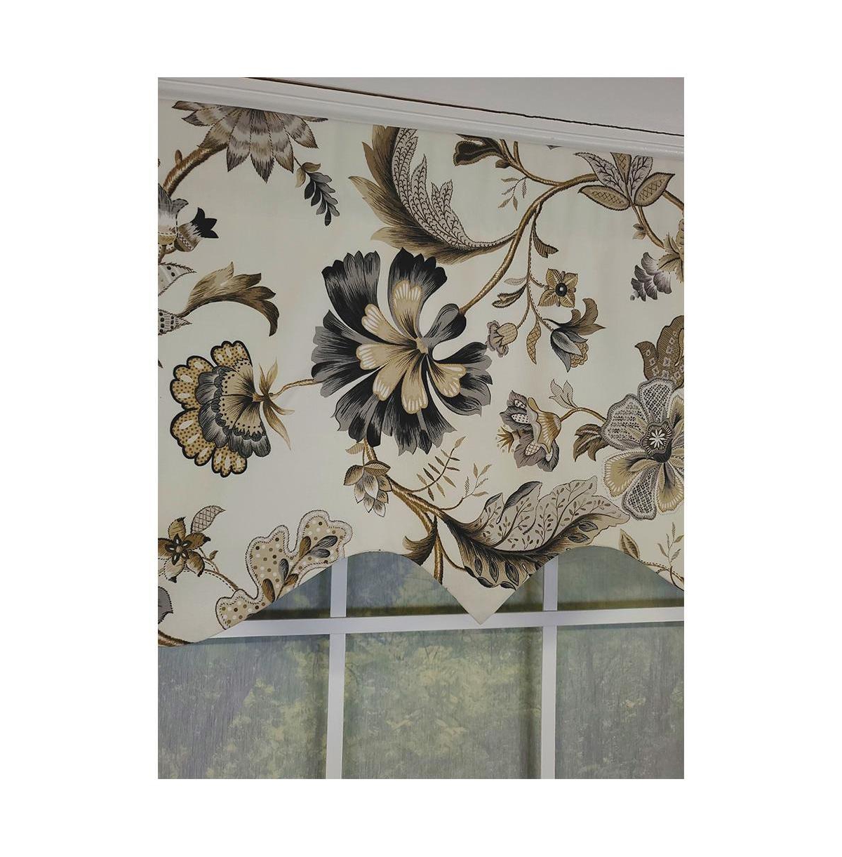 Rlf Home Tannzibar Regal 3" Rod Pocket Lining Luxurious and Elegant Window Treatment Valance 50" x 17" Gray