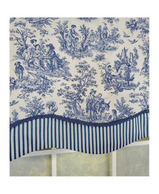 Waverly Glory 3" Rod Pocket Lining Luxurious and Elegant Window Treatment Valance 50" x 16" Blue