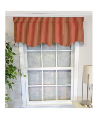 Roman Stripe Regal 3" Rod Pocket Lining Luxurious and Elegant Window Treatment Valance 50" x 17" Orange