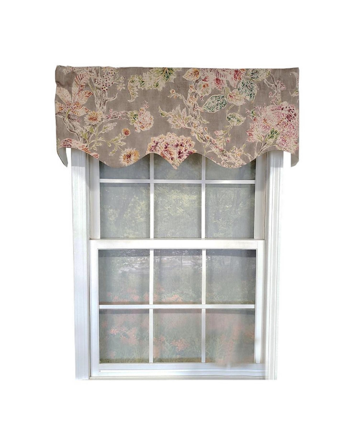 Rlf Home Monte Cristo Regal 3" Rod Pocket Lining Luxurious and Elegant Window Treatment Valance 50" x 17" Gray