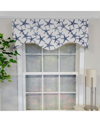 Sea Friends Cornice 3" Rod Pocket Lining Luxurious and Elegant Window Treatment Valance 50" x 17" Navy