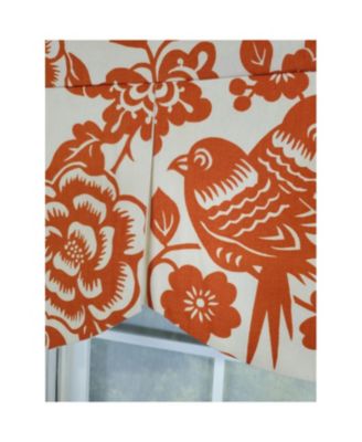 3" Rod Pocket High Quality Fabric Love Bird Mandy Valance for Windows 50" x 17" Orange