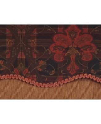 3" Rod Pocket High Quality Fabric Espadas Glory Valance for Windows 50" x 16" Burgundy