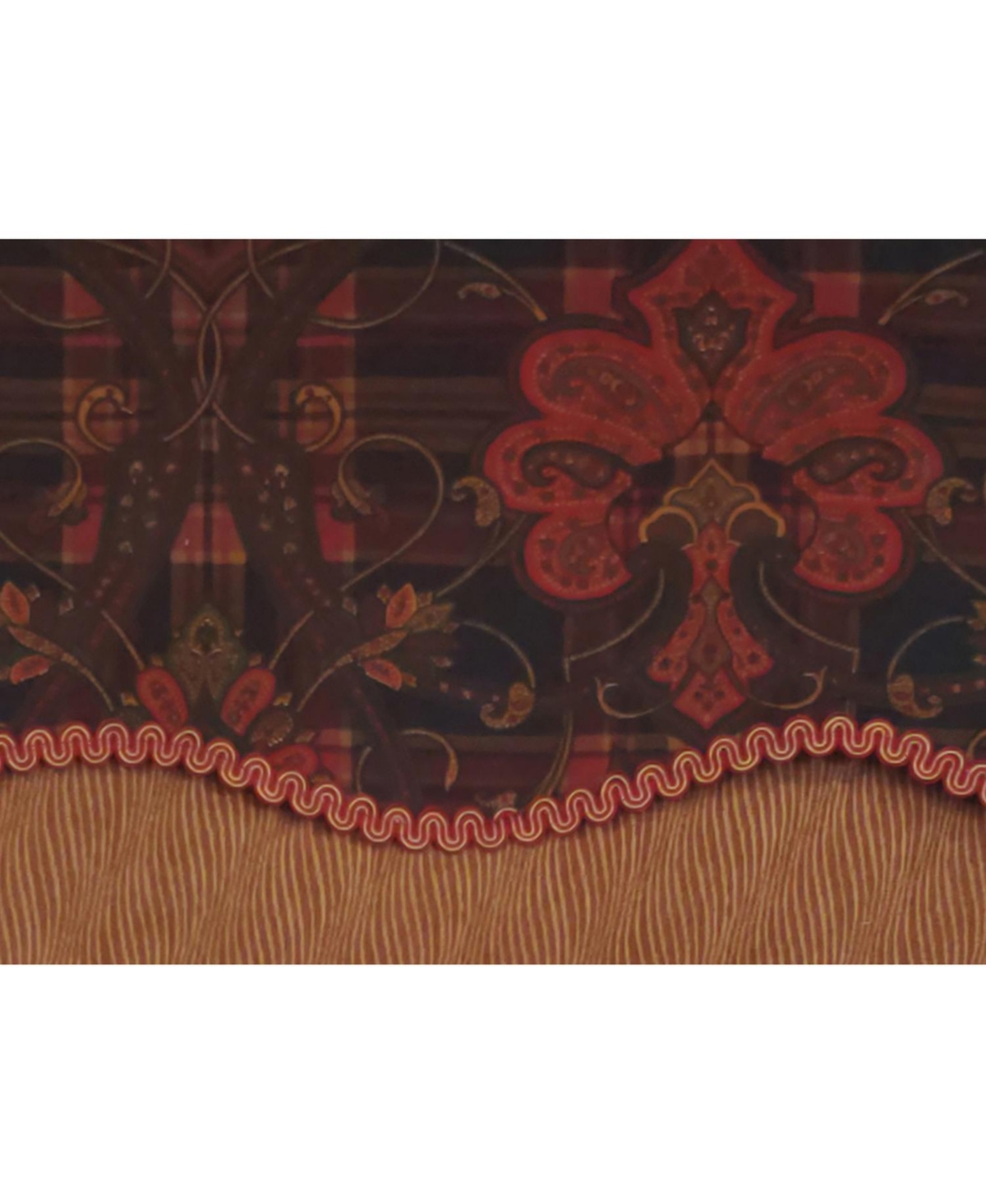 Rlf Home 3" Rod Pocket High Quality Fabric Espadas Glory Valance for Windows 50" x 16" Burgundy