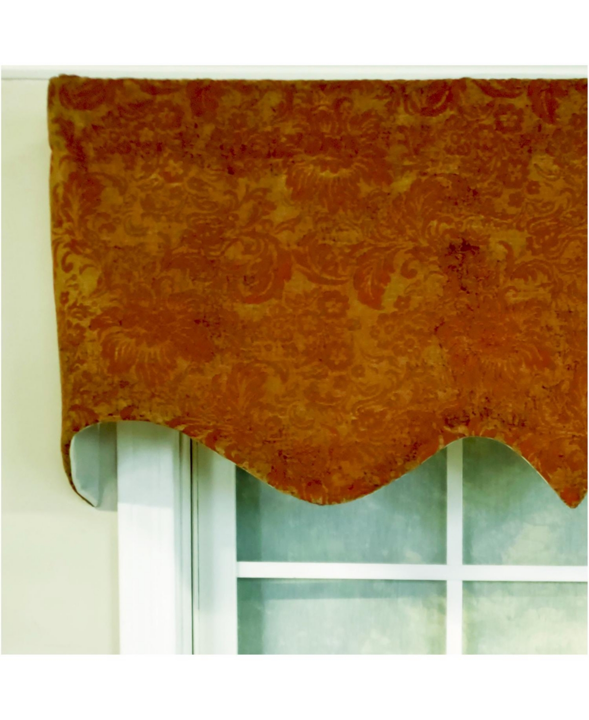 Rlf Home 3" Rod Pocket High Quality Fabric Nazareth Regal Valance for Windows 50" x 17" Garnet