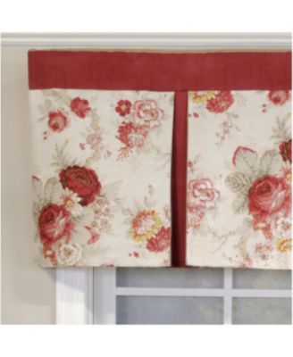 3" Rod Pocket High Quality Fabric Norfolk Pleated Valance for Windows 50" x 16" Red