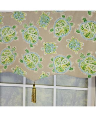 100% Cotton Tortuga Stanform  Fully lined Windows Rod Pocket Valance 50" x 16"  Green