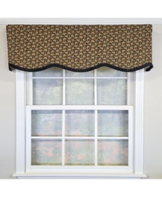 100% Cotton Flemington Provance  Fully lined Windows Rod Pocket Valance 50" x 15"  Black