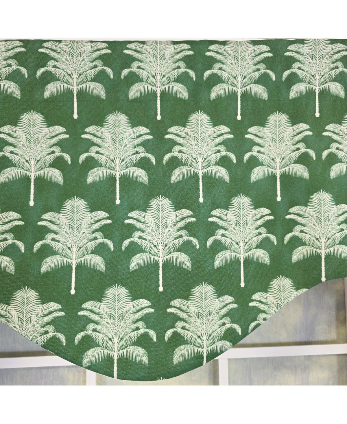 Rlf Home St. Croix Cornice Valance - 100% Cotton with Ivory Lining 50" x 17" Green