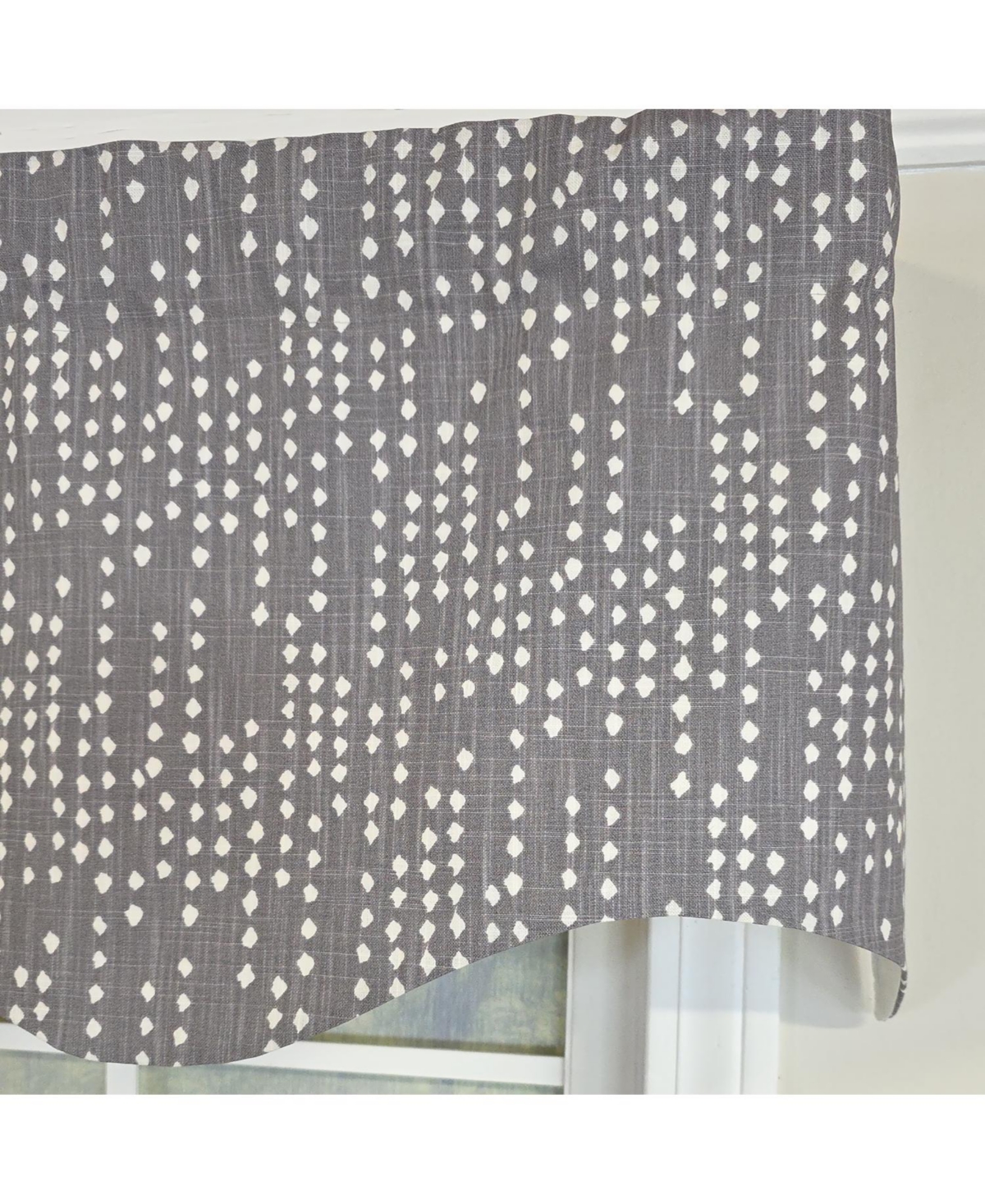 Rlf Home 100% Cotton Rainfall Regal With Poly/Cotton Ivory lining Rod Pocket Valance 50" x 16" Gray