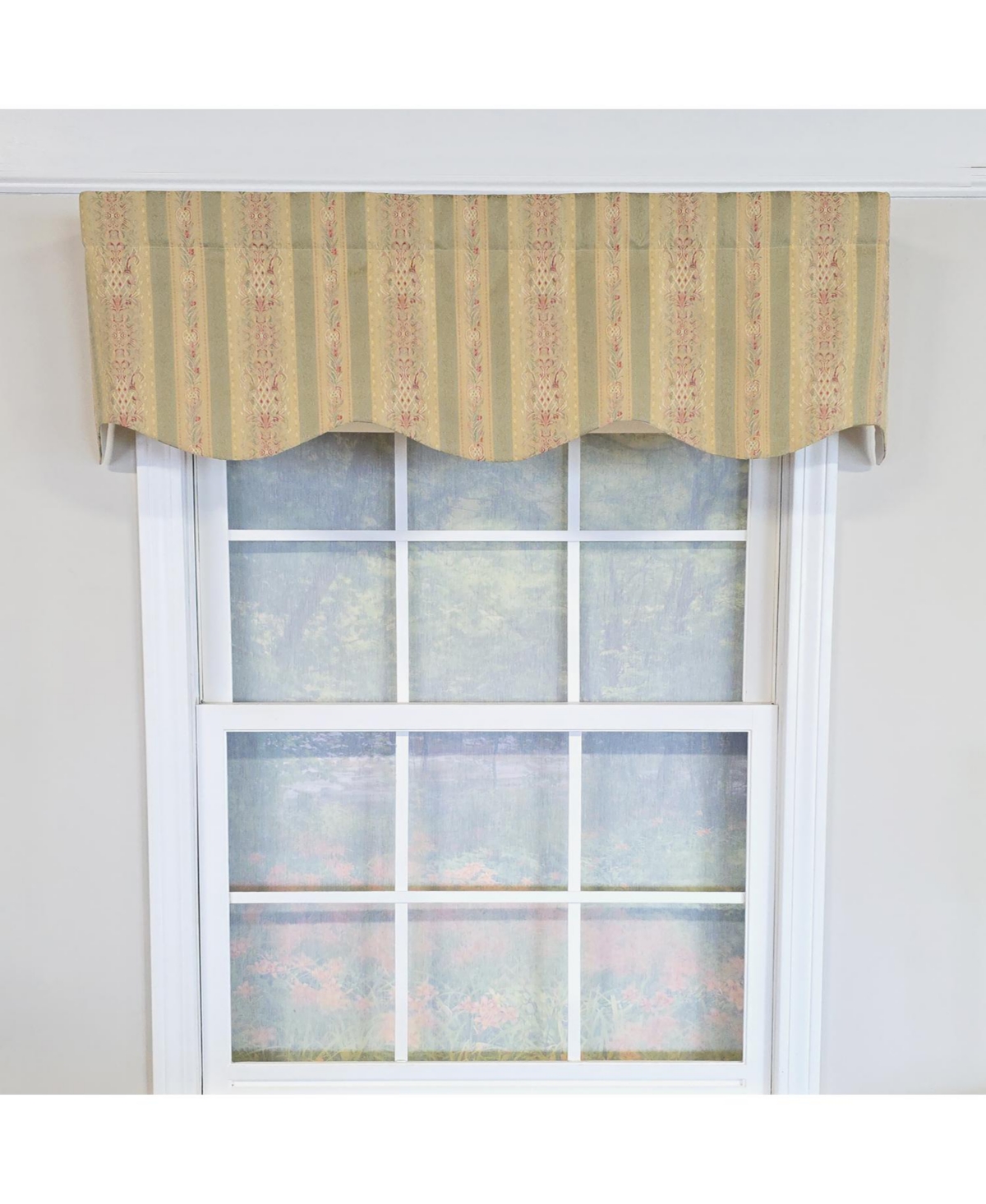 Rlf Home 100% Cotton Kuriyama Provance Fully lined Windows Rod Pocket Valance 50" x 15" Beige